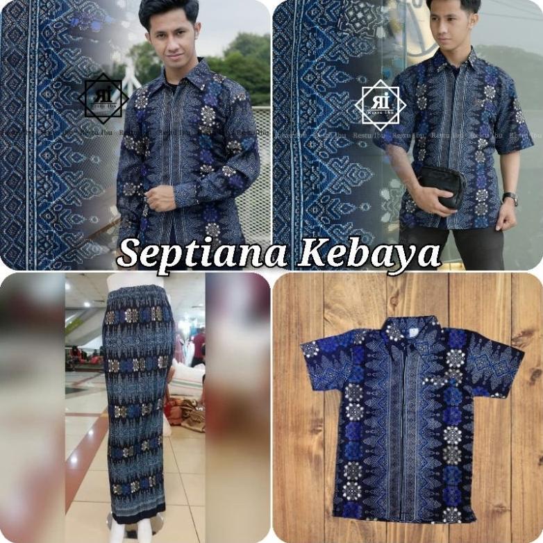 Free Ongkir Sk - Baju Kebaya  Couple  Ibu Besan Warna Navy / Kebaya Modern  Tunangan  Couple  Keluar