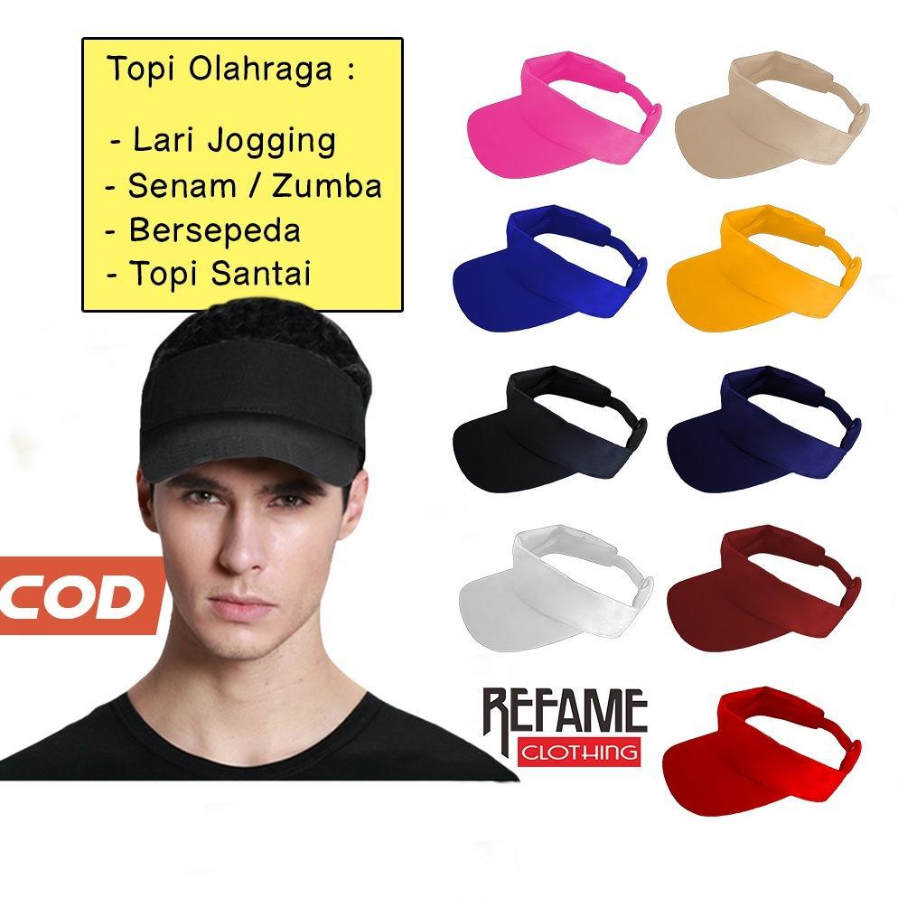 big sale grosir topi olahraga sport lari jogging senam sepeda golf zumba visor tenis pria wanita dew
