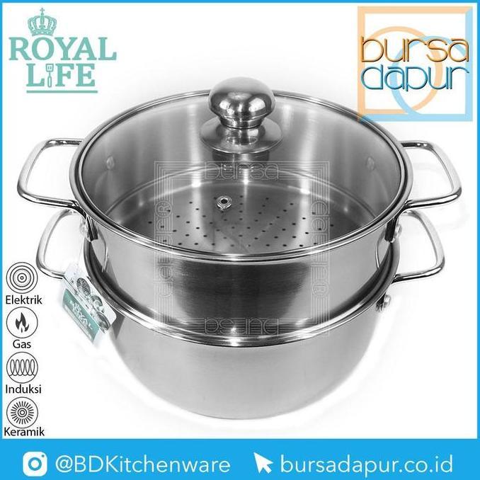 Royal Life Stainless Steamer Set 22 cm x 2 Susun / Kukusan Langseng