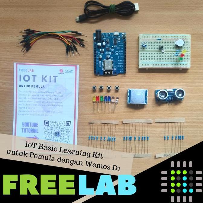 IoT Basic Learning Kit u/ Pemula dg Wemos D1 + IDE + Blynk App