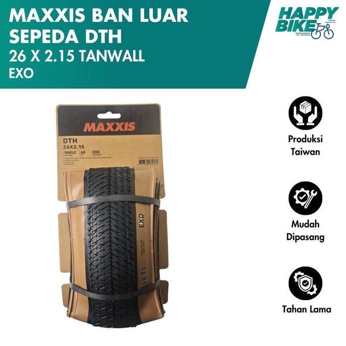 Maxxis Ban Luar Sepeda Dth Tanwall Skinwall 26 X 2.15 Exo 60 Tpi Bicycle Outer Tires Mtb Cross Count