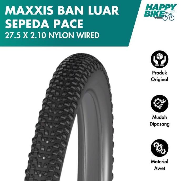Maxxis Ban Luar Sepeda Pace 27.5 X 2.10 Nylon Wired 65 Max Psi Bicycle Outer Tires Sepeda Gunung Mou