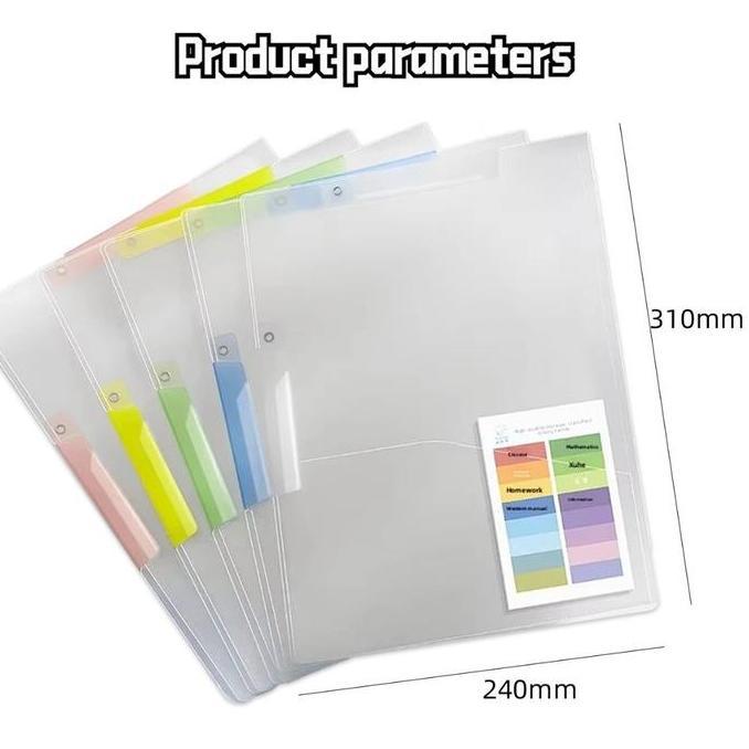 PODAMANS 5PCS Map plastik dokumen aesthetic Project Folder Map Keeper Bening Clear Sleeves Transpara