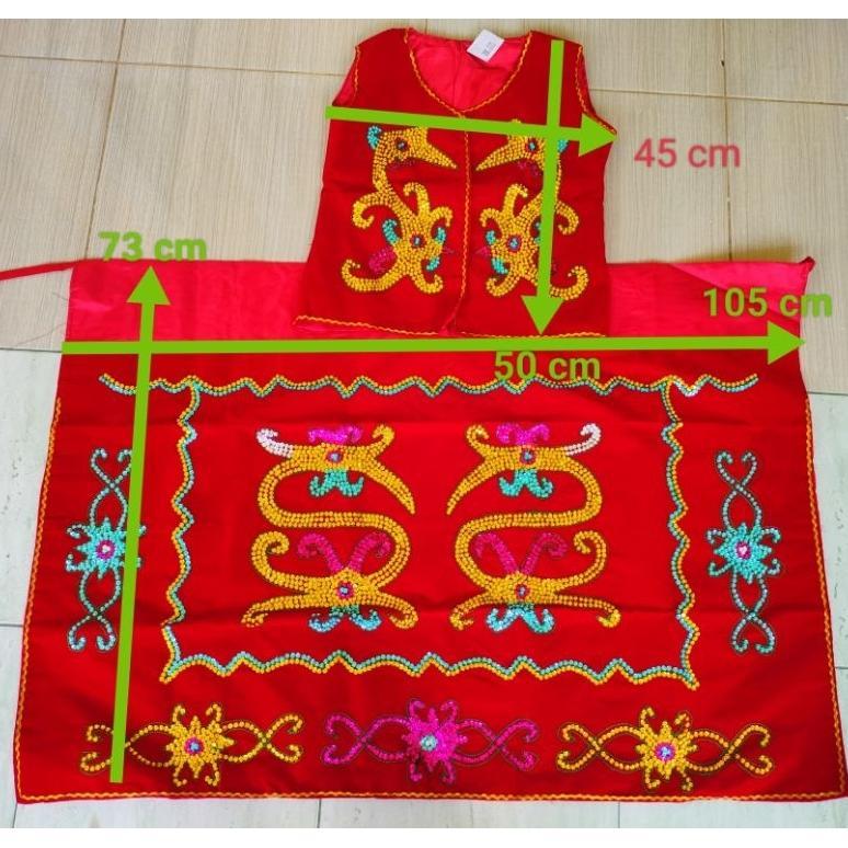 Free Ongkir 1 Set Kostum Dayak Anak Sd Besar Atau Smp Usia 8-12 Th. Baju Adat Cewek Perempuan Wanita