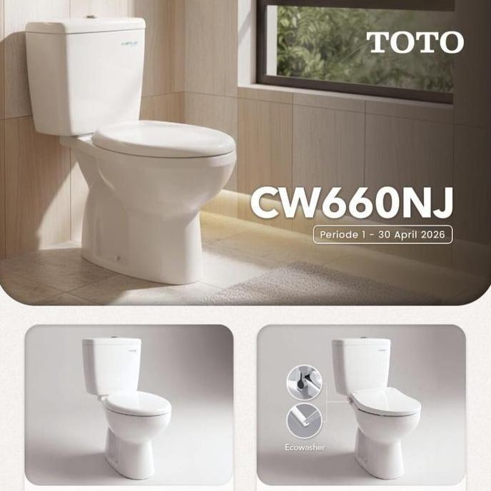 Ready CLOSET DUDUK TOTO CW660NJ / KLOSET TOTO CW 660 NJ / TOILET TOTO CW 660NJ