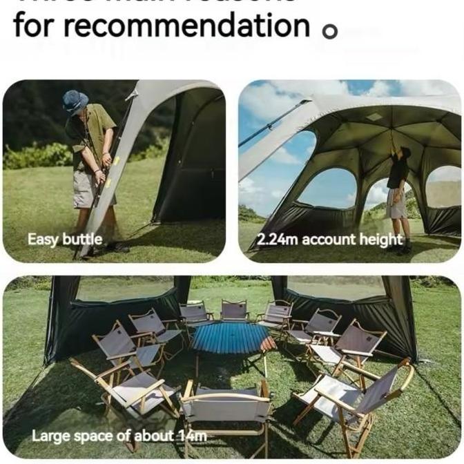Ready NATUREHIKE Yunjie Self Supporting Hexagonal Quick Open Canopy Shelter Cloud World Hexagon Tend