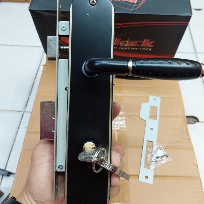 Ready handle pintu besar hitam / handle pintu rumah besar set kunci komplit