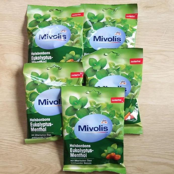 Mivolis Candy Eucalyptus - Kids - Herbal Menthol, Permen Mint 75gr