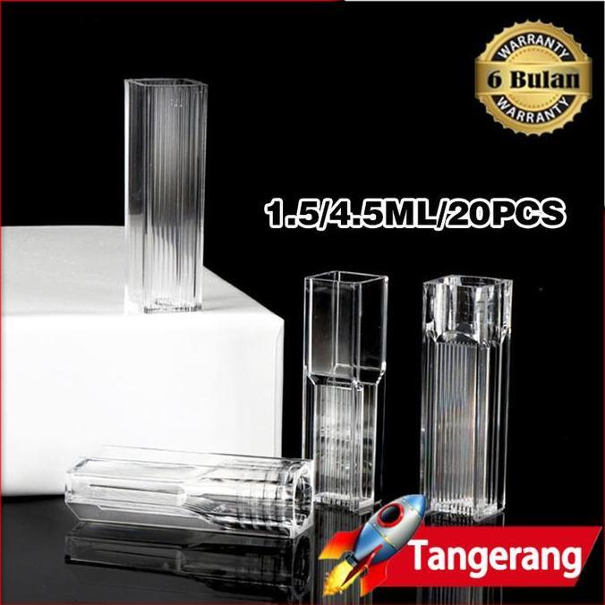 CHONELIO 20PCS Cuvet Plastik 1.5 ML 4.5 ML Kuvet Plastik 1.5 ML 4.5 ML Cuvette Disposible Cuvet Makr