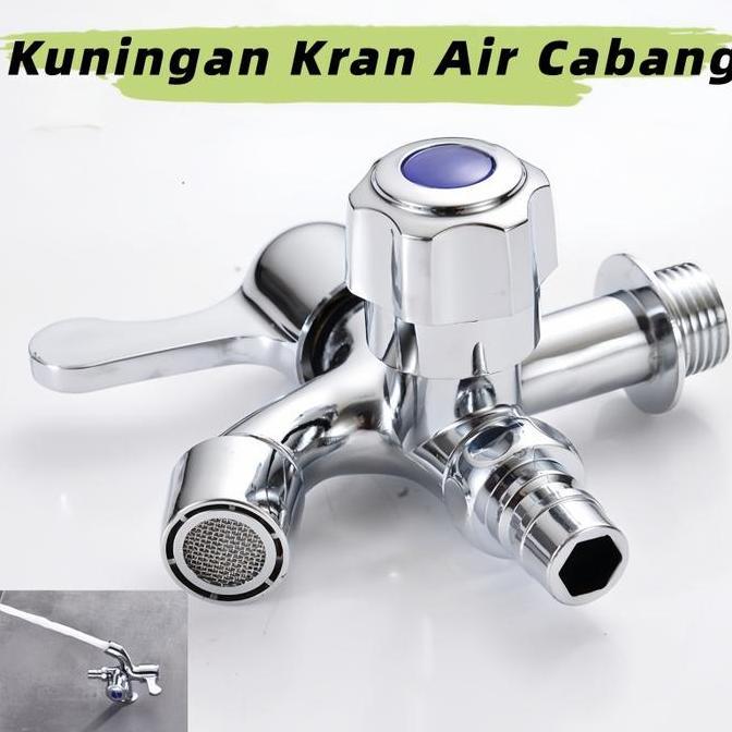 XIMVHE Kuningan Kran Air Cabang Shower Kran Air Cabang Shower 2 Kran Ganda Kamar Mandi dari Tembaga 