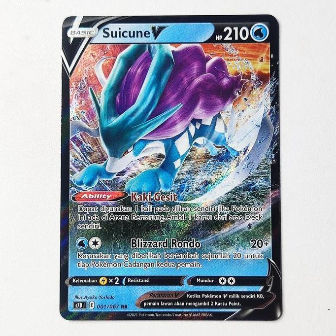 Suicune V RR 001/067 S7D - Kartu Pokemon Indonesia