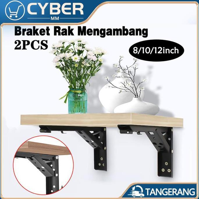 DEFAECO Bracket Siku Lipat / Siku Rak Dinding Besi Buku 2PCS