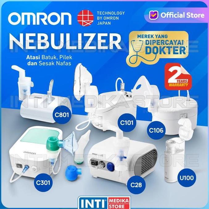 Endangseller - OMRON - Nebulizer Compressor NE C28 C101 C106 C301 C801 NE U100 | Alat Terapi Uap Per