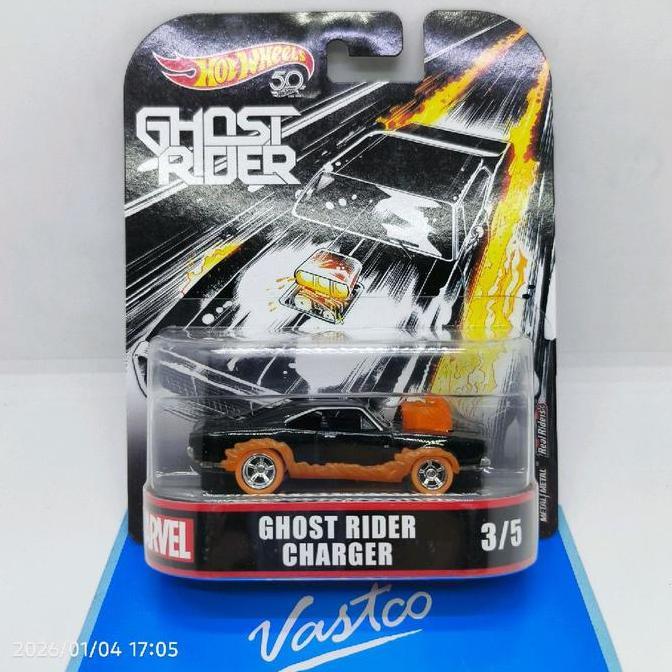 Hot Wheels Retro Entertainment Marvel Ghost Rider Charger Hotwheels FLD30 Dodge Charger Toy Diecast 