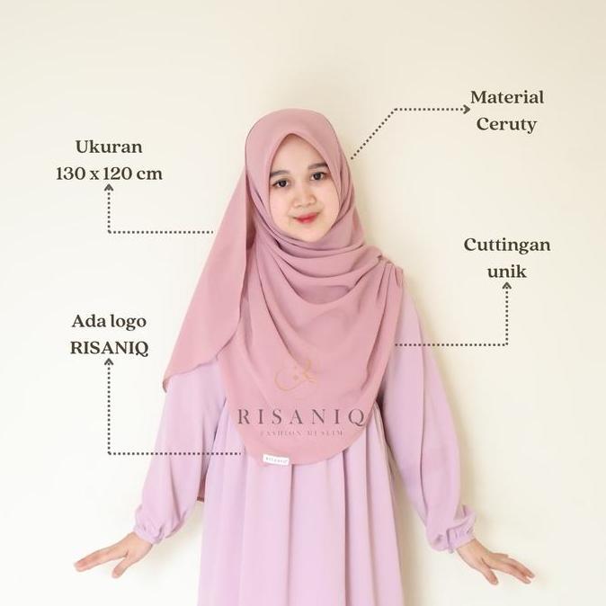 Chiusura- Cyra Shawl By Risaniq - Hijab Ceruty - Pasmina Persegi Ala Malaysia- Kerudung Cantik Musli