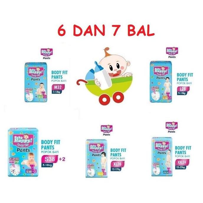 Pannolino- [ Termurah 6&7 Bal Dikirim Pakai Dus/Kargo ] Baby Happy/Makuku Comfit/Mombaby Mega Jumbo 