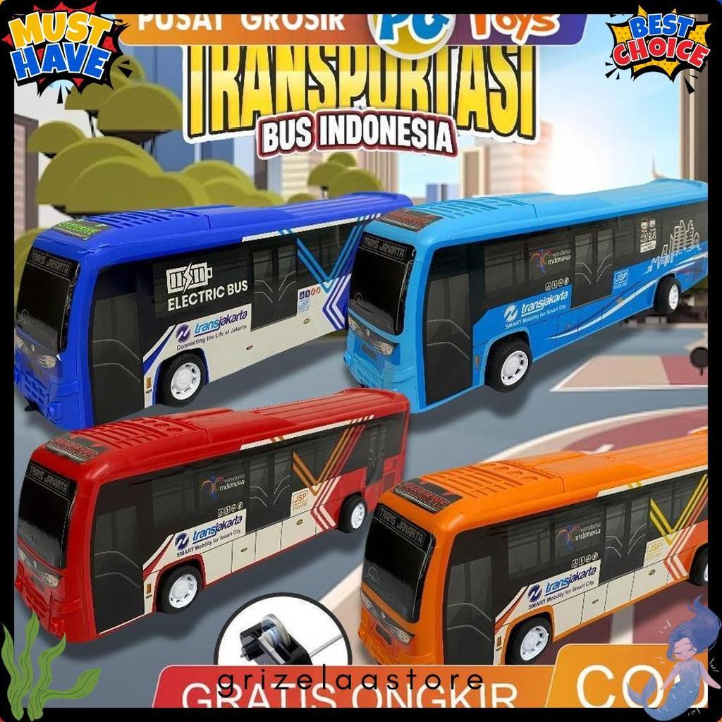 Diskon Pgtoys Miniatur Bus Pullback Friction Transjakarta Airplane Sim Keliling Polisi Brimob Indone
