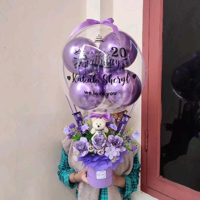 DAELOOS - BUKET BALON BUNGA BUKET BALON SMALL BONEKA MINI