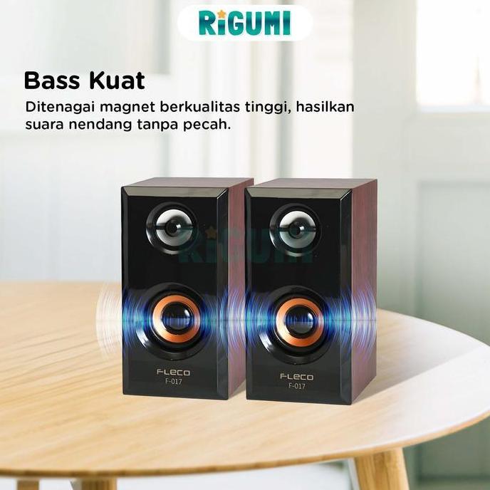 prasminah99 - speaker fleco f-017 mini bass powerfull speaker aktif suara jernih usb plug and play u