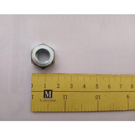 Mur M10 Putih Galvanis Hexagon Besi Kunci Baut 17 Drat 1.5