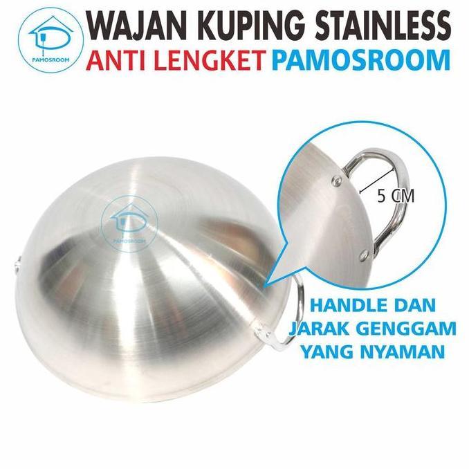 TERLARIS Calypso Wajan 43Cm Kuali Wajan Penggorengan Stainless Steel Ukuran 43cm Anti Lengket gratis