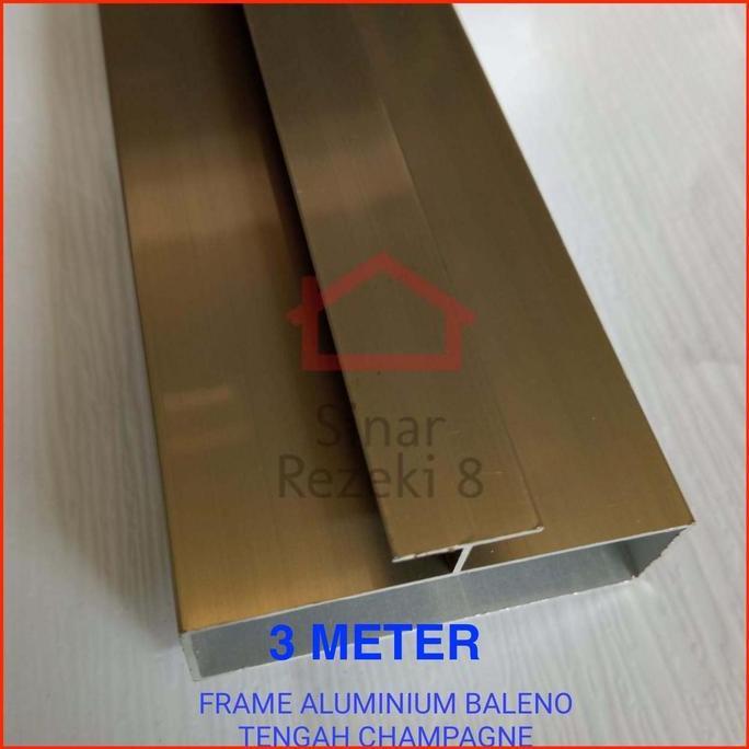 Frame Aluminium Tengah Champagne Profil Lis List Frame Alumunium FT 45