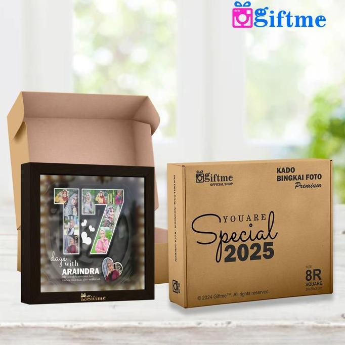 GIFTME Kado Bingkai Foto Anniversary bisa request Foto dilengkapi Lampu LED
