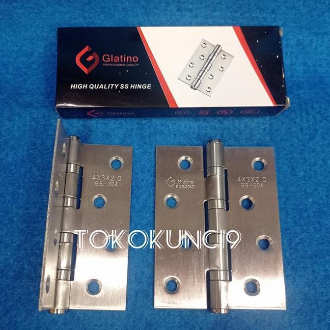 Engsel Glatino 4x3x2mm 4bb Stainless Glatino Engsel 4 inch SUS 304