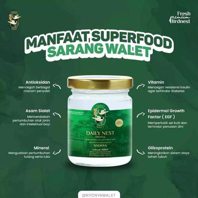 Erbe- Nyonya Walet - Minuman Sarang Walet - Bird Nest Drink - Daily Nest Drink (35% Bird Nest) - Sat
