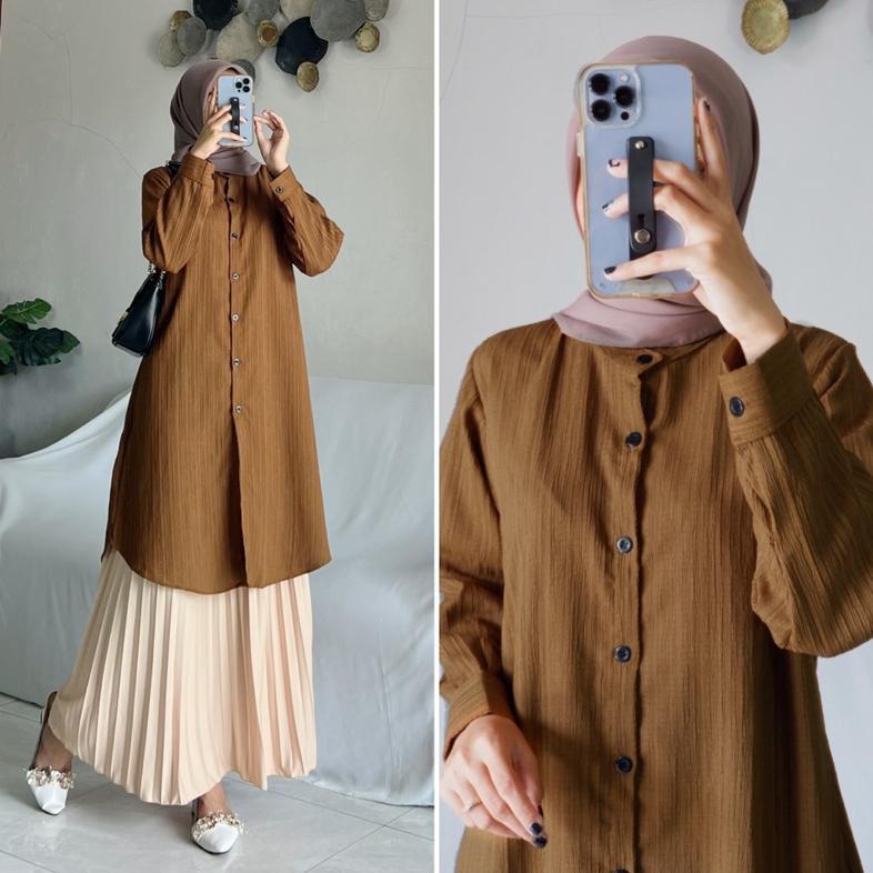 ORIGINAL LADY TUNIK BY ZALFA OUTFIT / BAJU ATASAN WANITA MUSLIM TUNIK KERJA KULIAH BASIC POLOS LADY 