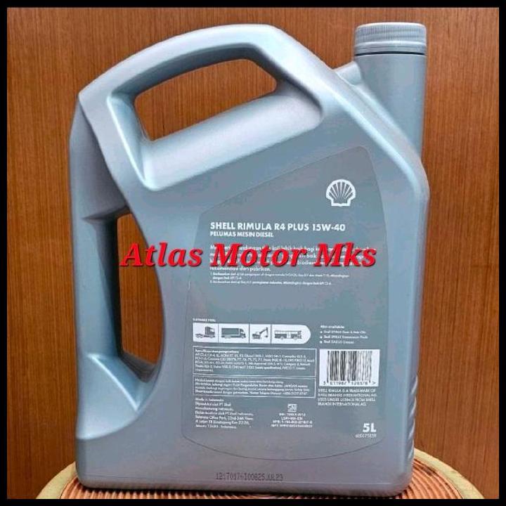 TERBARU [5LITER] OLI MESIN SHELL RIMULA HEAVY DUTY R4 PLUS 15W40 PELUMAS MESIN KENDARAAN DIESEL - 5 