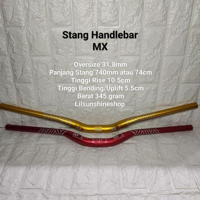 Stang Handlebar 31.8 MX Alloy Oversize 31.8mm Panjang 740mm Sepeda Gunung MTB