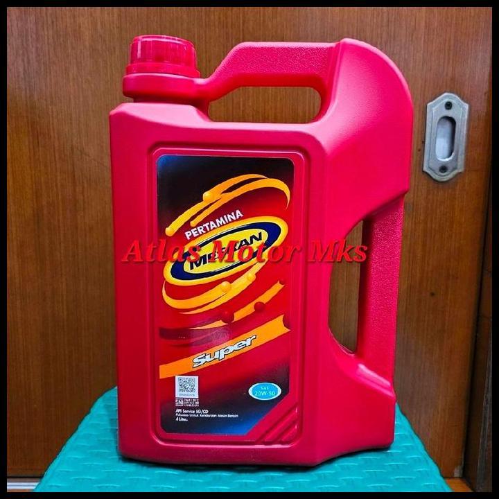 BEST DEAL [4LITER] OLI MESIN PERTAMINA MESRAN SUPER SAE 20W50 PELUMAS MESIN BENSIN - 4 LITER 