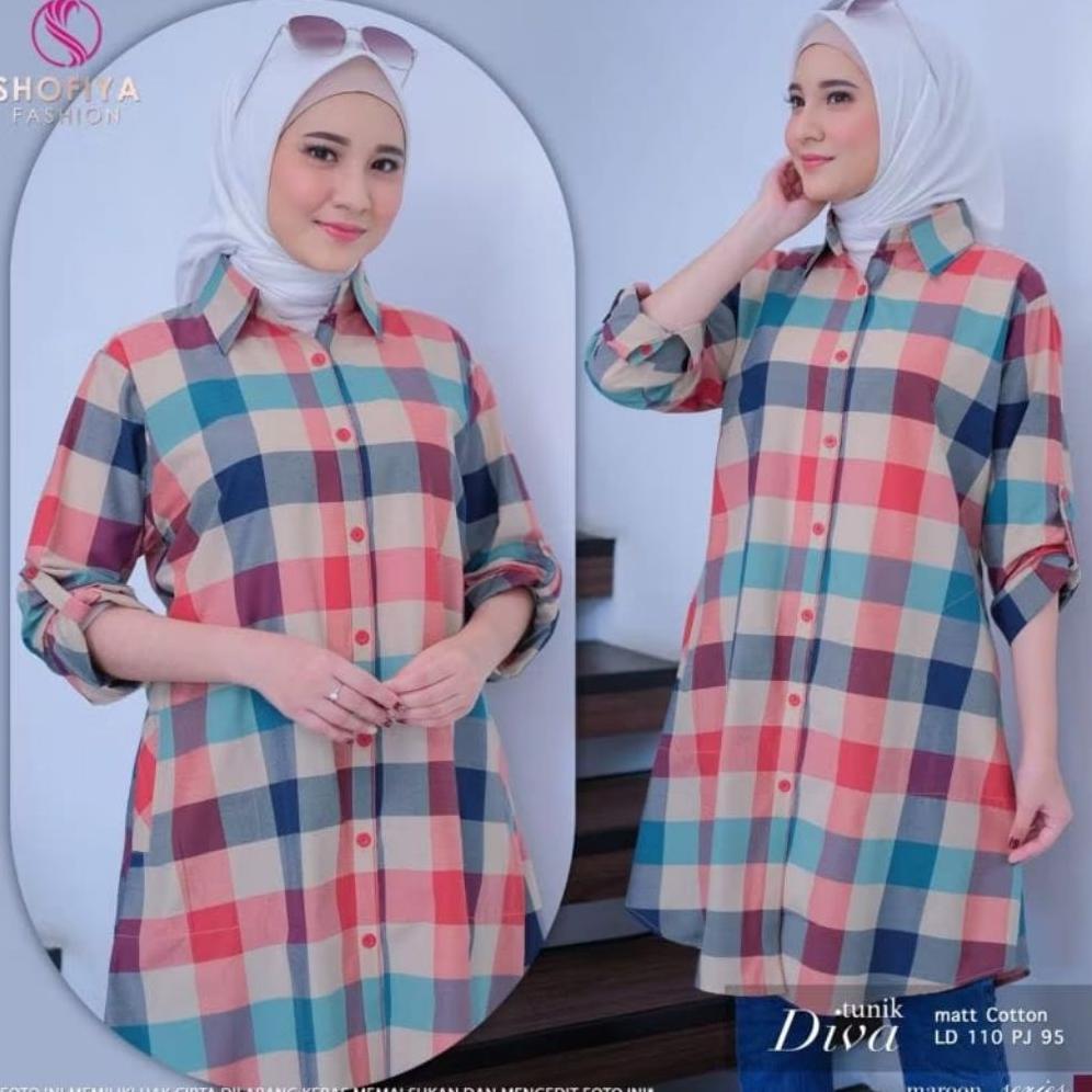 BEST SELLER TUNIK JUMBO LD 110 - KEMEJA KERJA SALUR KEKINIAN MUAT 75 KG