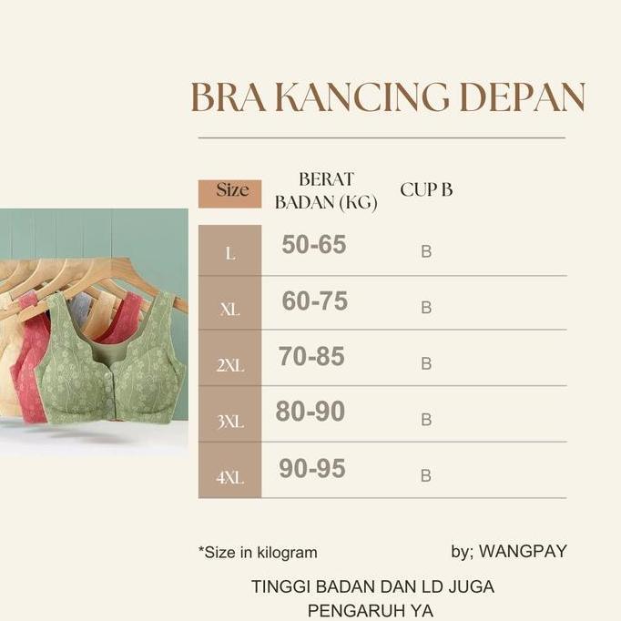 BRA WANITA SEAMLES RINGAIN TANPA KAWAT MOTIF RENDA BH BUSUI KANCING DEPAN -802