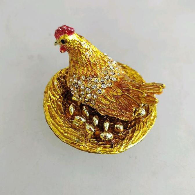 %$%$%$%$] patung ayam bertelor emas induk ayam intan berlian hoki feng shui tempat perhiasan