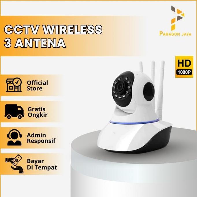 IP Camera CCTV WIRELESS Wifi 3 Antena V380 1080P Wifi Night Vision