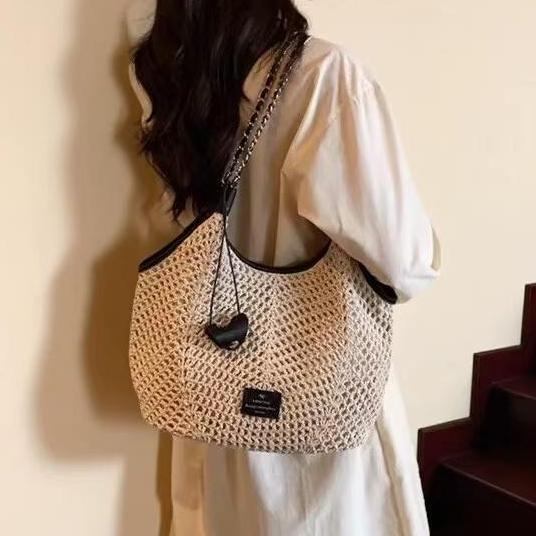 New Tas Rajut TanganChio2Nd | Tas Selempang Wanita - Kulit Sapi Asli & Tali Beeswax, Tas Anyaman Pre