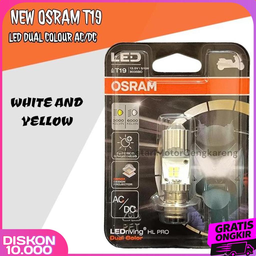 Osram Lampu Motor Led Pro 2 Warna Laser Vario 125 Old & Supra 125 Old Dual Color Ac/Dc 6000K & 3000K