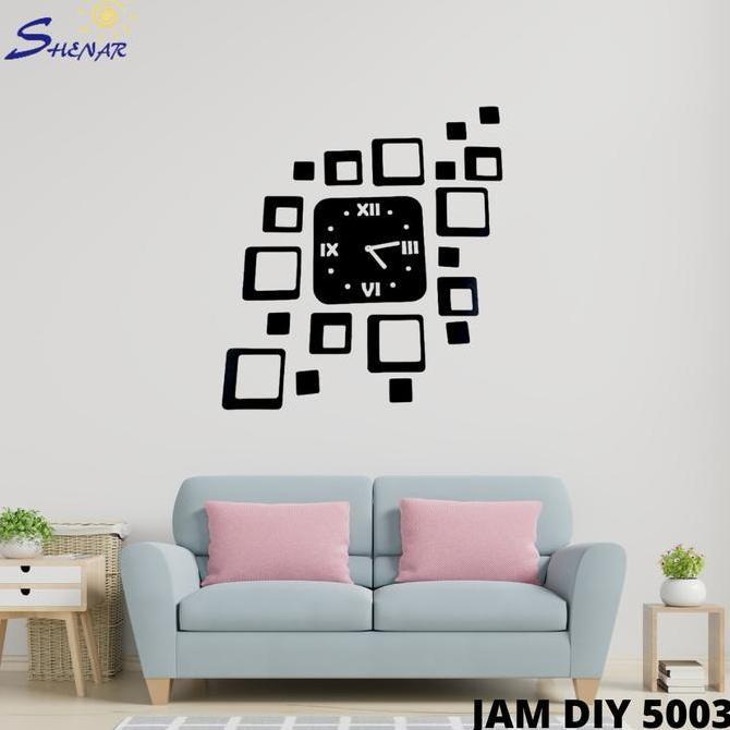 MORIFOYU SHENAR, JAM DINDING DIY KECIL ANGKA HURUF MOTIF 3D STIKER / JAM KECIL TEMPEL TEMBOK