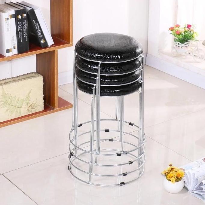 MORIFOYU KURSI BULAT BANGKU MAKAN KURSI KAMAR / CAFE KURSI TAMU BESI KURSI MODERN STEEL BANGKU BAR -
