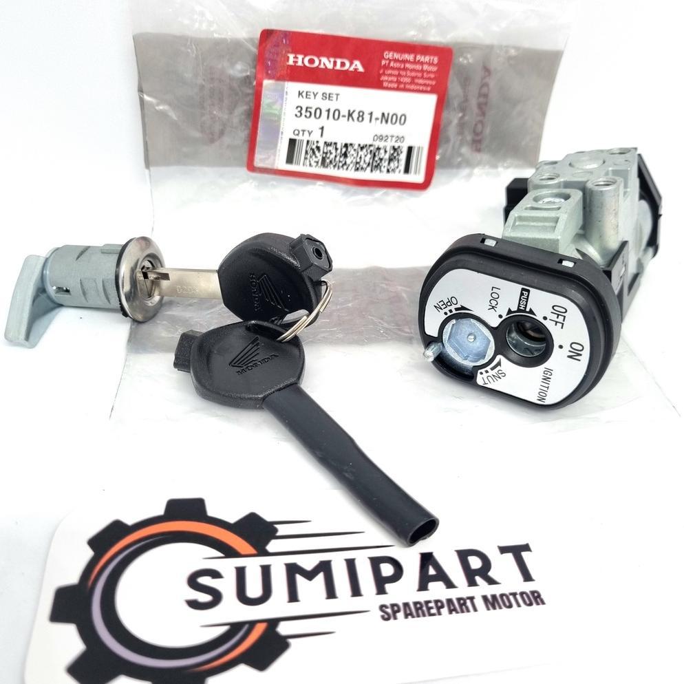 Kunci Kontak Set + Kunci Jok Motor Honda Beat Fi Esp 2017 Beat Street K81