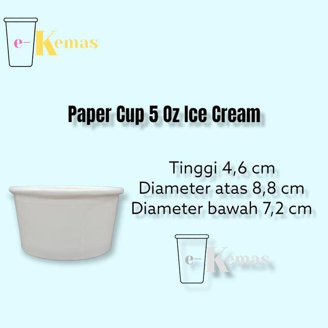 Gelas Kertas / Papercup es krim / Paper Cup Ice Cream 5 Oz Polos LA