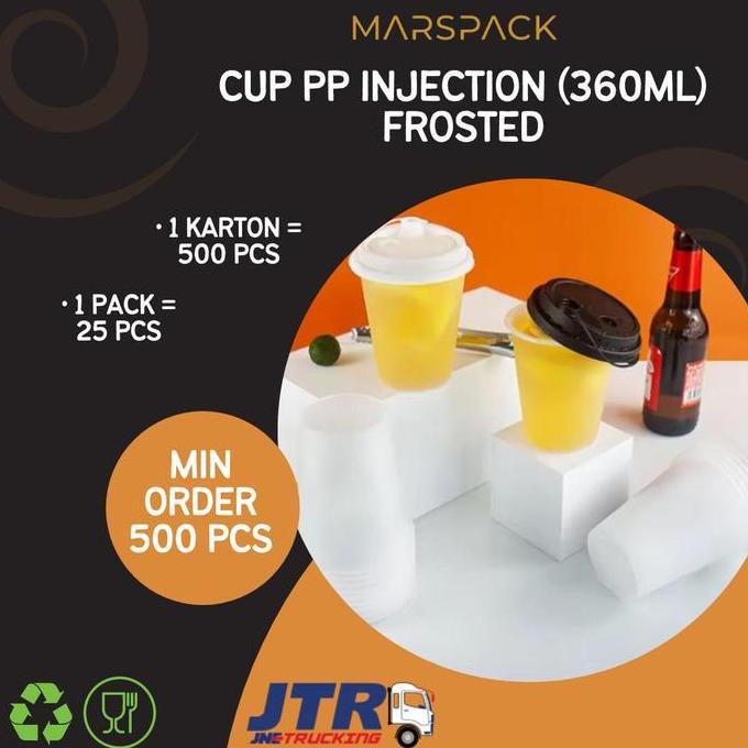 Cup Injection PP 12oz Fros (360ml) - Cup Plastik Datar LA