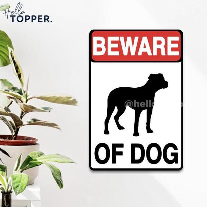 Sign Akrilik Beware of The Dog Awas Anjing Galak Papan Acrylic