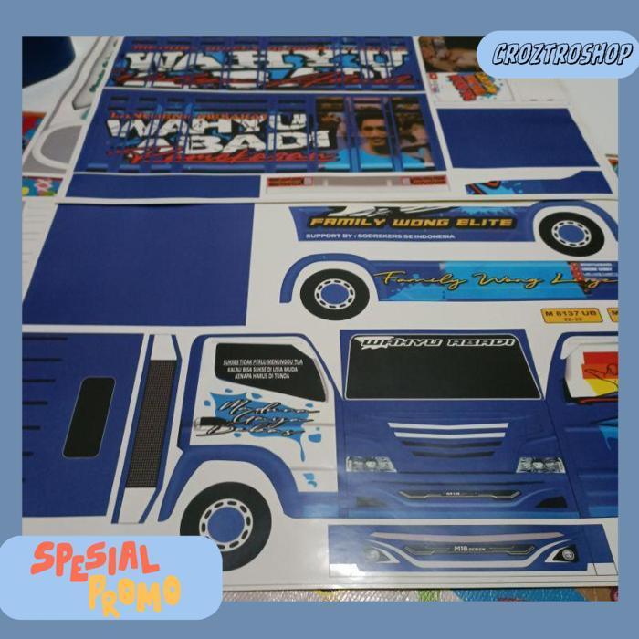 Lembar Pola Stiker Bahan Pembuatan Mobilan Miniatur Truk Oleng