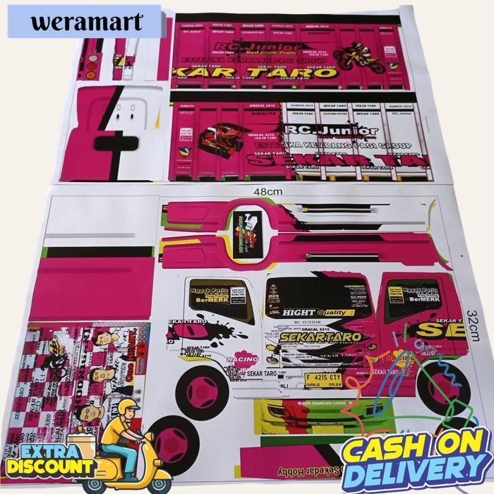 Lembar Pola Stiker Bahan Pembuatan Mobilan Miniatur Truk Oleng