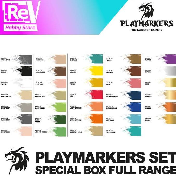 AK PLAYMARKER COLORS MARKER SOFT TIPPED MARKER AKM001-AKM020