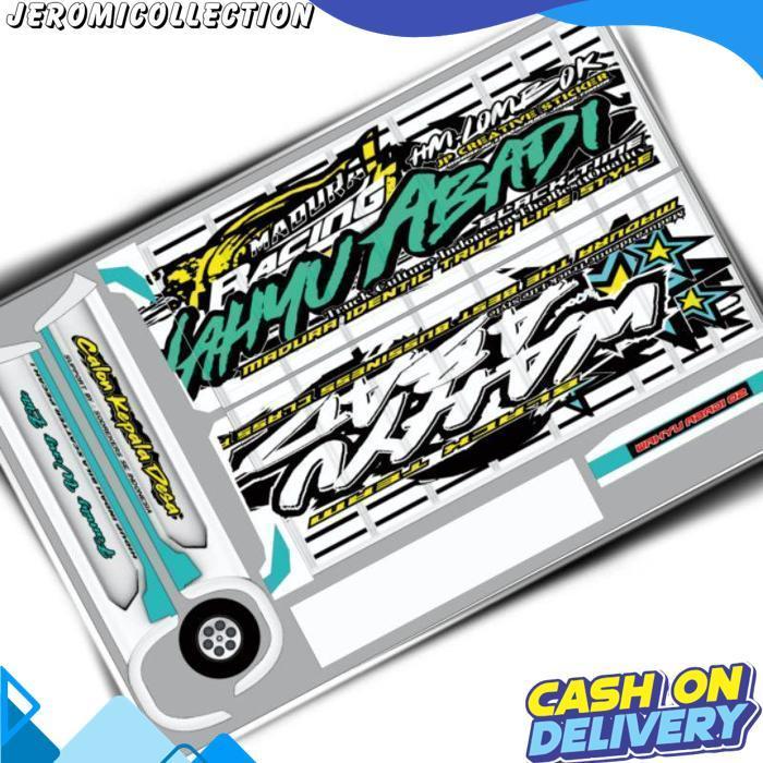Stiker Pola Miniatur Truk Oleng Wahyu Abadi 02 Terbaru ( Jumbo 45 Cm )