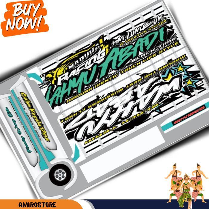 Stiker Pola Miniatur Truk Oleng Wahyu Abadi 02 Terbaru ( Jumbo 45 Cm )